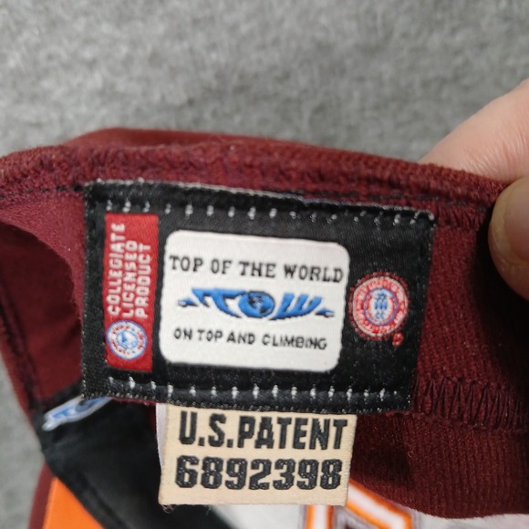 Top Of The‎ World Virginia Tech Hokies Embroidered Collegiate Red Baseball Cap - Picture 6 of 8